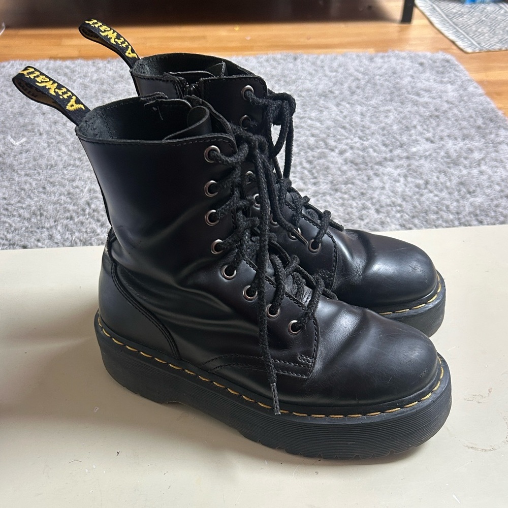 Dr. Martens Jadon Black Leather Lace-Up Boots